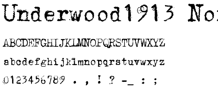 Underwood1913 Normal font